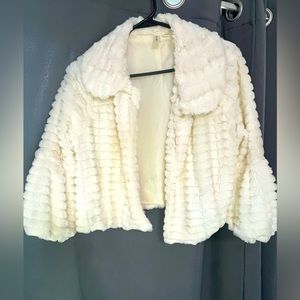 Crop fur jacket worn one time for a winter wedding